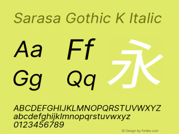 Sarasa Gothic K Italic Version 0.12.6; ttfautohint (v1.8.3)图片样张