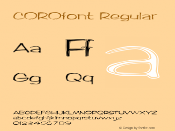 COROfont Regular Altsys Fontographer 3.5  4/3/01 Font Sample