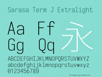 Sarasa Term J Extralight  Font Sample