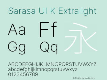 Sarasa UI K Extralight Version 0.12.6; ttfautohint (v1.8.3) Font Sample