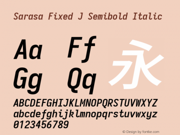 Sarasa Fixed J Semibold Italic 图片样张