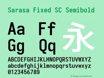 Sarasa Fixed SC Semibold  Font Sample