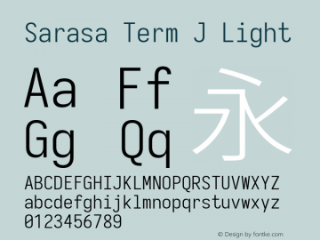 Sarasa Term J Light  Font Sample