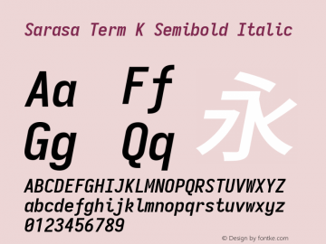 Sarasa Term K Semibold Italic Version 0.12.7; ttfautohint (v1.8.3) Font Sample