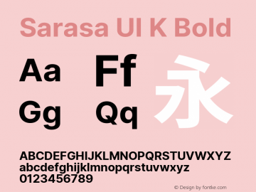 Sarasa UI K Bold Version 0.12.6; ttfautohint (v1.8.3) Font Sample