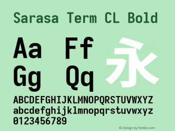 Sarasa Term CL Bold  Font Sample