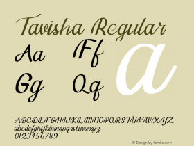 Tavisha Version 1.002;Fontself Maker 3.5.1图片样张