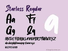 Starless Version 1.00;June 9, 2020;FontCreator 11.5.0.2422 64-bit Font Sample