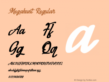 Megahunt Version 1.00;May 9, 2020;FontCreator 11.5.0.2422 32-bit Font Sample