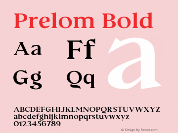 PrelomBold Version 1.000 Font Sample