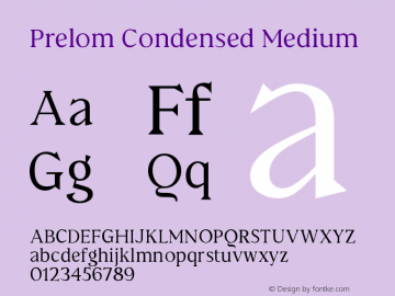 PrelomCondensedMedium Version 1.000 Font Sample