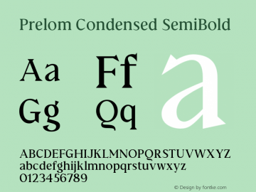 PrelomCondensedSemiBold Version 1.000图片样张