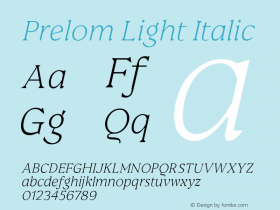 PrelomLightItalic Version 1.000图片样张