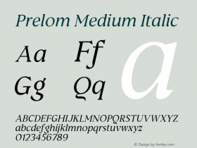 PrelomMediumItalic Version 1.000图片样张