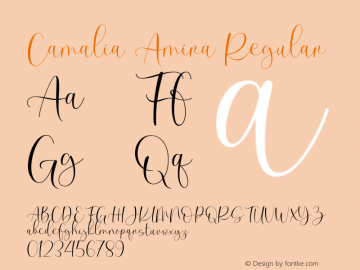 Camalia Amira Version 1.00;May 7 Font Sample