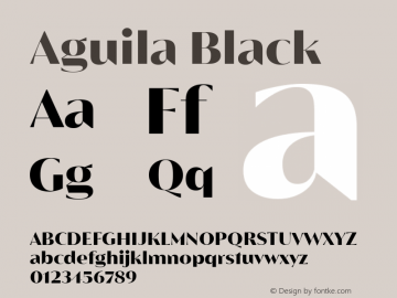 Aguila Black Version 1.000;hotconv 1.0.109;makeotfexe 2.5.65596 Font Sample