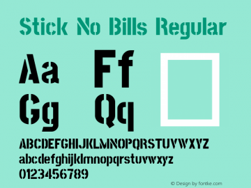 Stick No Bills Version 1.0.1 Font Sample