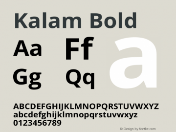 Kalam-Bold Version 1.0.0 Font Sample