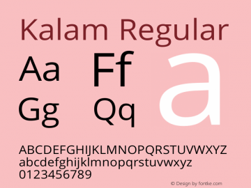 Kalam Version 1.0.0 Font Sample