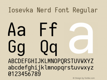 Iosevka Nerd Font Complete 1.14.2; ttfautohint (v1.7.9-c794) Font Sample