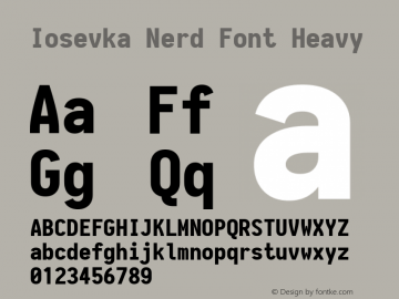 Iosevka Heavy Nerd Font Complete 1.14.2; ttfautohint (v1.7.9-c794) Font Sample