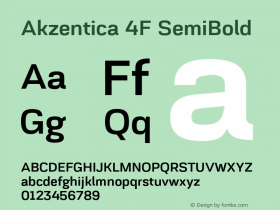 Akzentica4FSemiBold 1.0 Font Sample