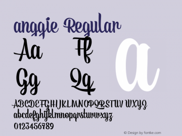 anggie Version 1.000 Font Sample