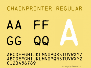 Chainprinter Version 001.000 Font Sample