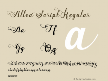 AlleaScript 1.000 Font Sample