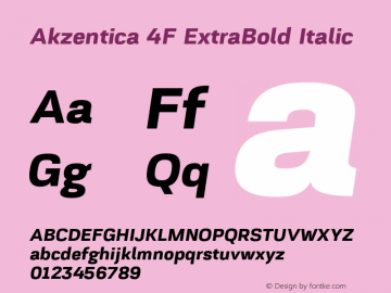 Akzentica4FExtraBold-Italic 1.0图片样张