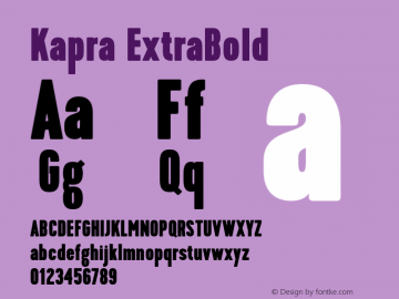 Kapra-ExtraBold Version 1.000;PS 001.001;hotconv 1.0.56 Font Sample