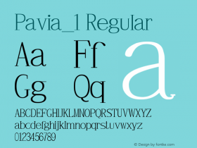 Pavia Version 1.00 Font Sample