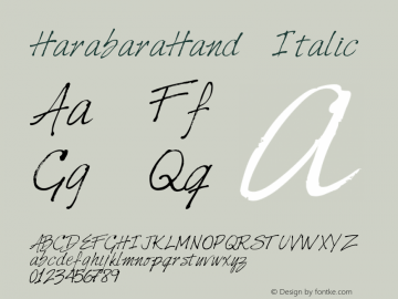 HarabaraHand Italic 图片样张