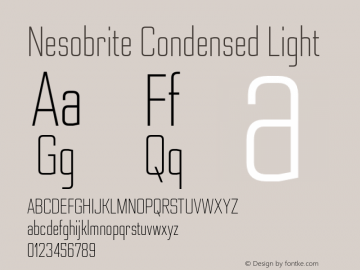 NesobriteCdLt-Regular Version 1.000 Font Sample