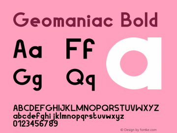 Geomaniac Bold Version 001.000 Font Sample