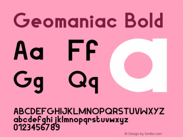 Geomaniac Bold Version 001.000图片样张