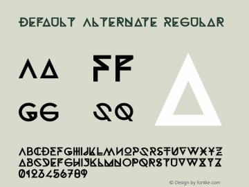 Default Alternate Version 001.000 Font Sample