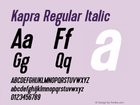 Kapra-RegularItalic 1.000图片样张