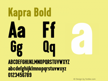 Kapra-Bold Version 1.000;PS 001.001;hotconv 1.0.56 Font Sample