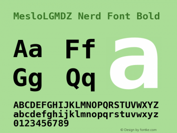 Meslo LG M DZ Bold Nerd Font Complete 1.210图片样张