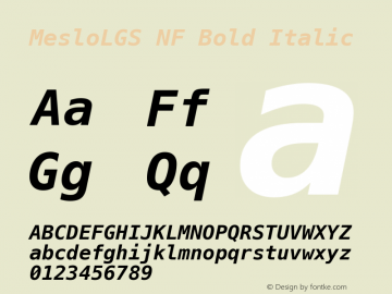 Meslo LG S Bold Italic Nerd Font Complete Mono Windows Compatible 1.210图片样张