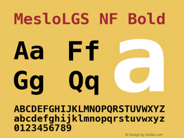 Meslo LG S Bold Nerd Font Complete Mono Windows Compatible 1.210图片样张