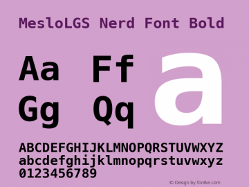 Meslo LG S Bold Nerd Font Complete 1.210 Font Sample
