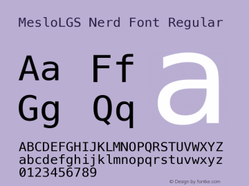 Meslo LG S Regular Nerd Font Complete 1.210 Font Sample