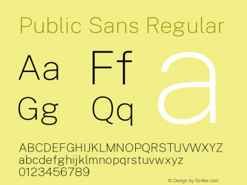 Public Sans Version 1.002 Font Sample