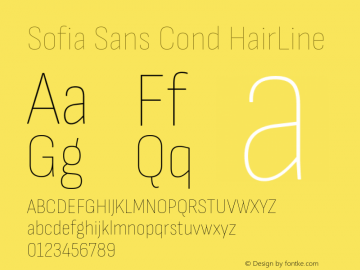 Sofia Sans Cond HairLine Version 4.000 Font Sample