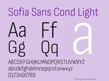 Sofia Sans Cond Light Version 4.000;hotconv 1.0.109;makeotfexe 2.5.65596 Font Sample