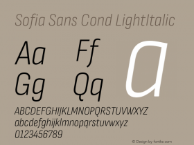 Sofia Sans Cond LightItalic Version 4.000;hotconv 1.0.109;makeotfexe 2.5.65596 Font Sample