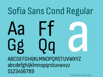 Sofia Sans Cond Regular Version 4.000;hotconv 1.0.109;makeotfexe 2.5.65596图片样张