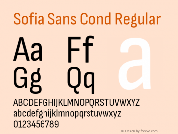 Sofia Sans Cond Regular Version 4.000 Font Sample